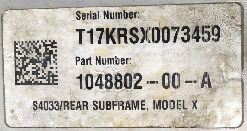 1 Bakre underramme Tesla Model X 6007012-00-L